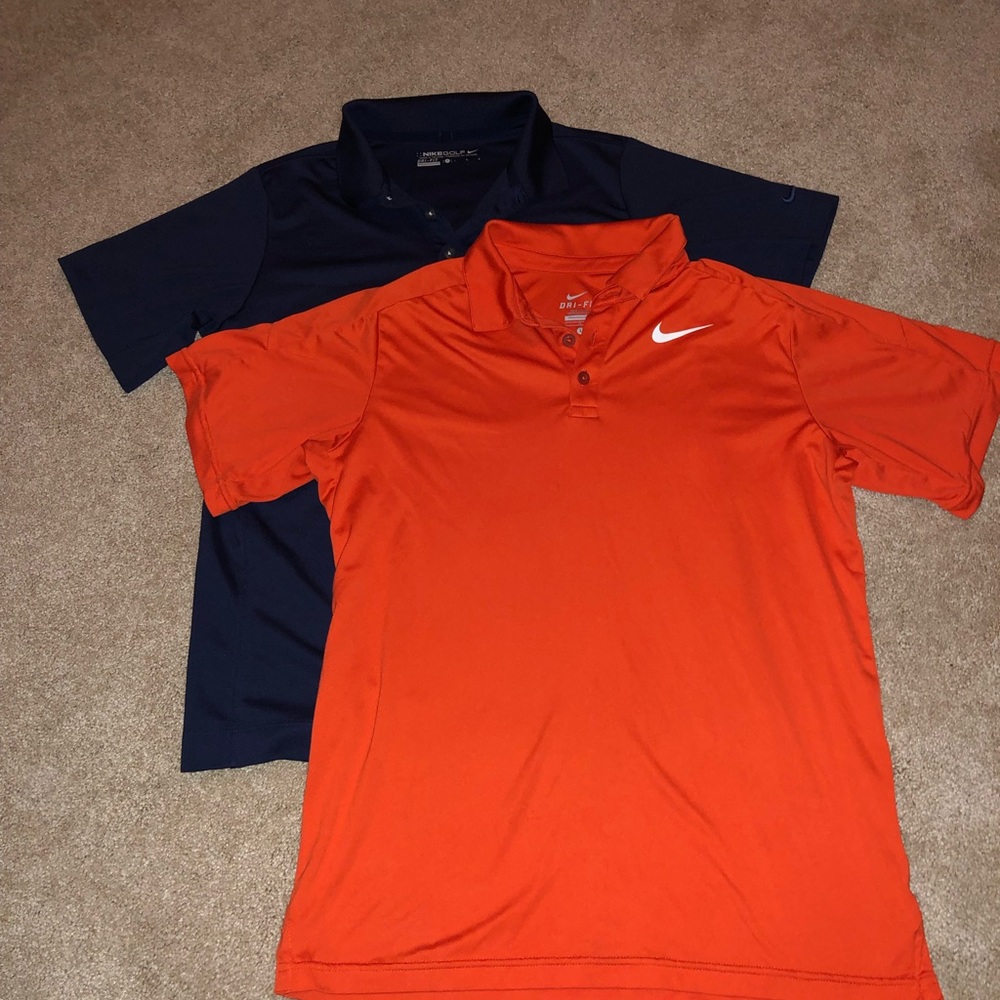 Two Boys Large Nike Golf Polo's